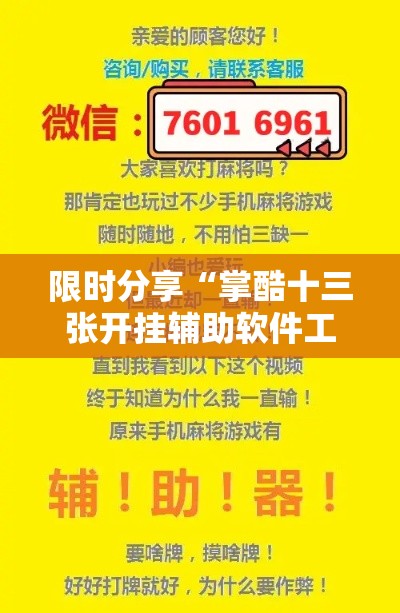 限时分享“掌酷十三张开挂辅助软件工具”附透视挂详细教程
