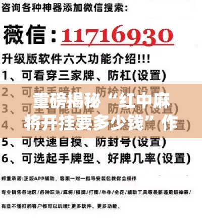 重磅揭秘“红中麻将开挂要多少钱”作弊挂(辅助外挂+