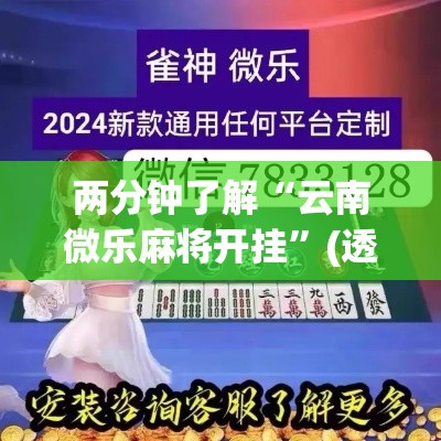 两分钟了解“云南微乐麻将开挂”(透视挂)详细用法教程