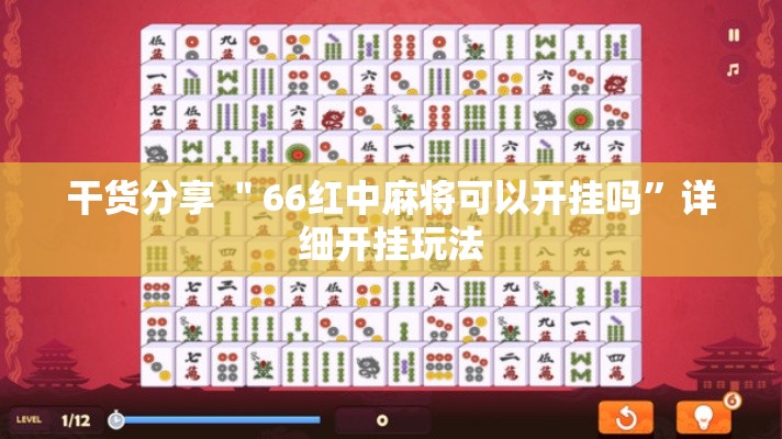 干货分享 ＂66红中麻将可以开挂吗”详细开挂玩法