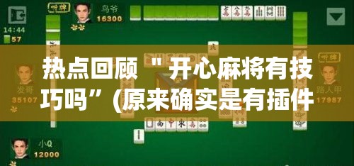 热点回顾 ＂开心麻将有技巧吗”(原来确实是有插件)