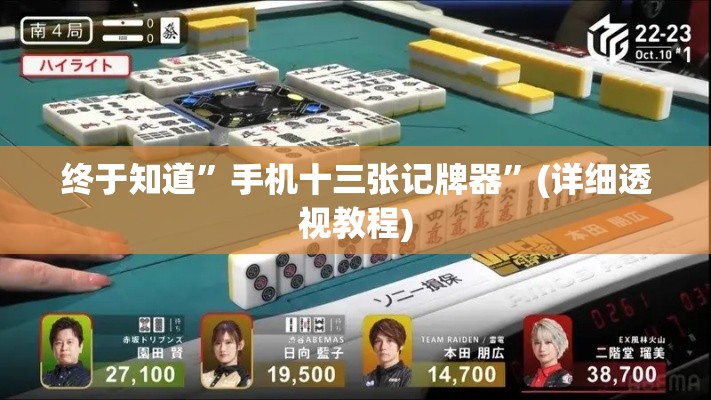 终于知道”手机十三张记牌器	”(详细透视教程)