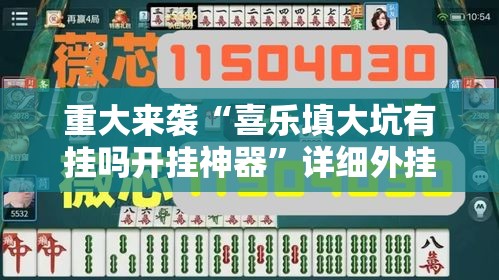 重大来袭“喜乐填大坑有挂吗开挂神器”详细外挂安装步骤
