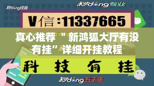 真心推荐 ＂新鸿狐大厅有没有挂”详细开挂教程