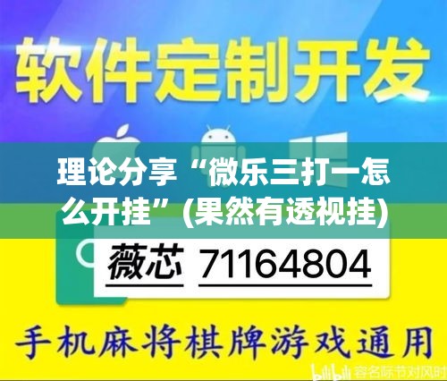 理论分享“微乐三打一怎么开挂”(果然有透视挂)