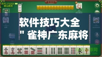 软件技巧大全 ＂雀神广东麻将开挂器ios版”揭秘透视辅助万能挂用法