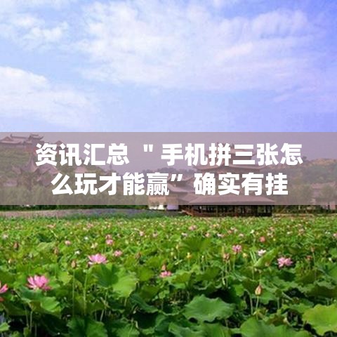 资讯汇总 ＂手机拼三张怎么玩才能赢”确实有挂