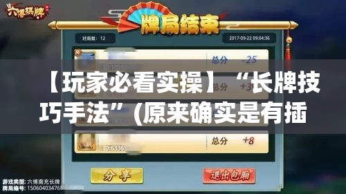 【玩家必看实操】“长牌技巧手法	”(原来确实是有插件)