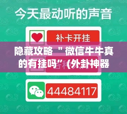 隐藏攻略 ＂微信牛牛真的有挂吗”(外卦神器下载)