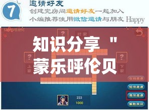 知识分享 ＂蒙乐呼伦贝尔麻将到底有挂吗”(曝光透视必备猫腻)