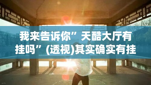 我来告诉你”天酷大厅有挂吗	”(透视)其实确实有挂