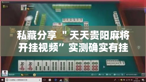 私藏分享 ＂天天贵阳麻将开挂视频	”实测确实有挂