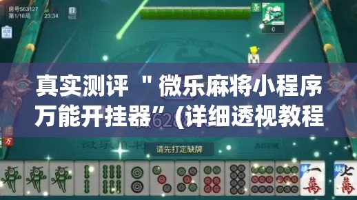 真实测评 ＂微乐麻将小程序万能开挂器	”(详细透视教程)