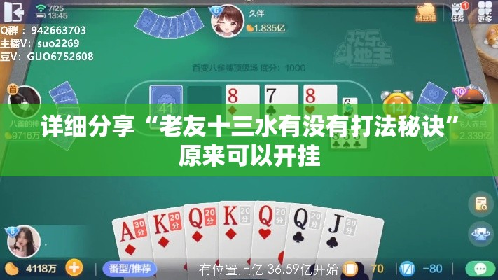 详细分享“老友十三水有没有打法秘诀”原来可以开挂
