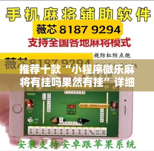 推荐十款“小程序微乐麻将有挂吗果然有挂”详细分享装挂