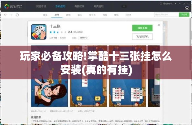 玩家必备攻略!掌酷十三张挂怎么安装(真的有挂)