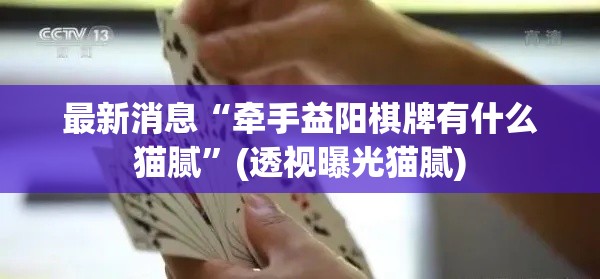 最新消息“牵手益阳棋牌有什么猫腻”(透视曝光猫腻)
