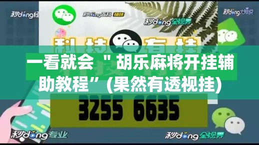 一看就会 ＂胡乐麻将开挂辅助教程”(果然有透视挂)