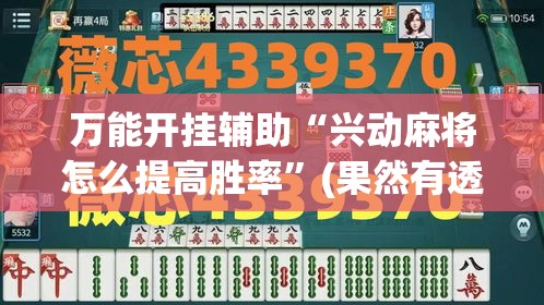 万能开挂辅助“兴动麻将怎么提高胜率	”(果然有透视挂)