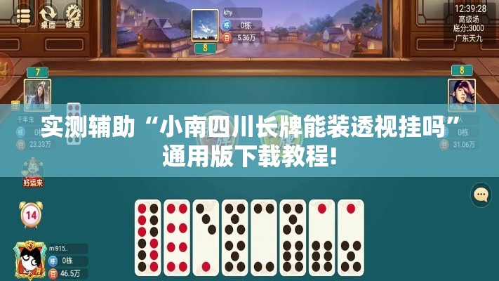 实测辅助“小南四川长牌能装透视挂吗”通用版下载教程!