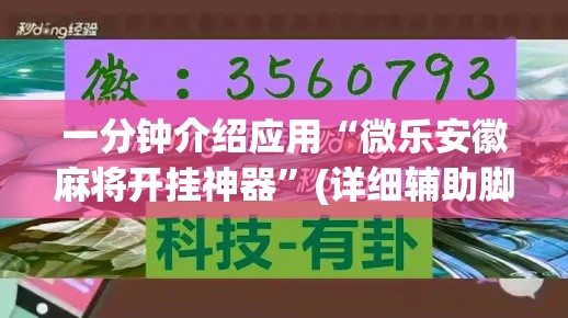 一分钟介绍应用“微乐安徽麻将开挂神器”(详细辅助脚本)