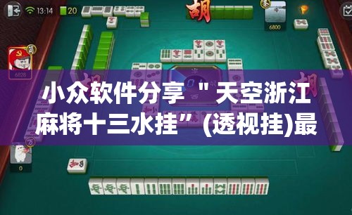 小众软件分享 ＂天空浙江麻将十三水挂”(透视挂)最新辅助详细教程
