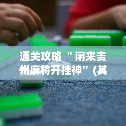 通关攻略 ＂闲来贵州麻将开挂神”(其实是有挂)