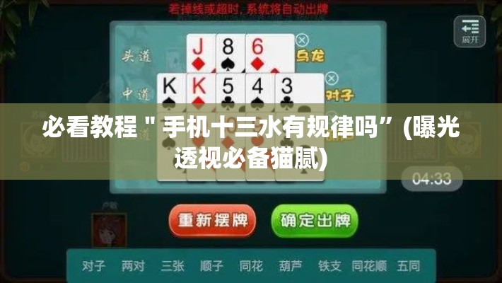 必看教程＂手机十三水有规律吗”(曝光透视必备猫腻)