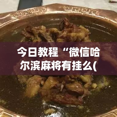 今日教程“微信哈尔滨麻将有挂么(透视)”开挂(透视)辅助教程