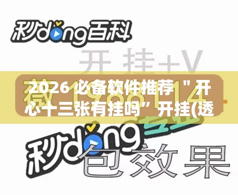 2026 必备软件推荐 ＂开心十三张有挂吗”开挂(透视)辅助神器