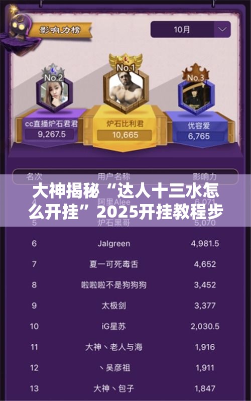大神揭秘“达人十三水怎么开挂”2025开挂教程步骤