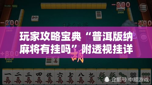 玩家攻略宝典“普洱版纳麻将有挂吗”附透视挂详细教程