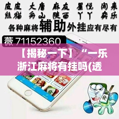 【揭秘一下】“一乐浙江麻将有挂吗(透视)”开挂(透视)辅助教程
