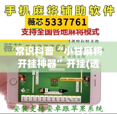 常识科普“小甘麻将开挂神器”开挂(透视)辅助神器