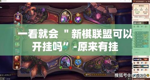 一看就会 ＂新棋联盟可以开挂吗	”-原来有挂