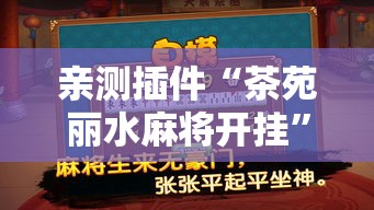 亲测插件“茶苑丽水麻将开挂”附透视挂详细教程