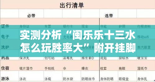 实测分析“闽乐乐十三水怎么玩胜率大”附开挂脚本详细步骤