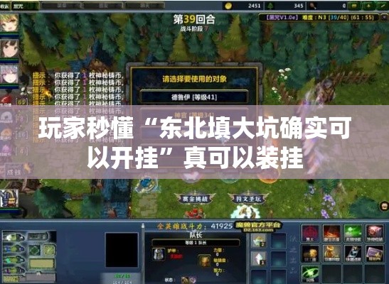 玩家秒懂“东北填大坑确实可以开挂	”真可以装挂