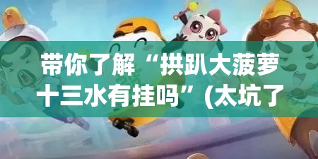 带你了解“拱趴大菠萝十三水有挂吗”(太坑了果然有挂)