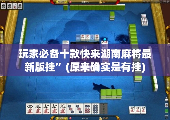玩家必备十款快来湖南麻将最新版挂	”(原来确实是有挂)