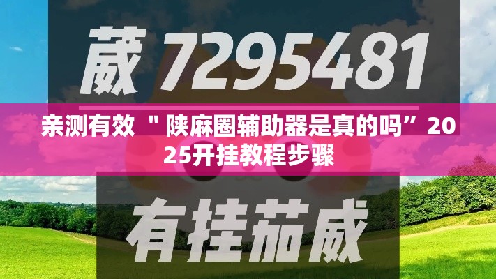 亲测有效 ＂陕麻圈辅助器是真的吗	”2025开挂教程步骤