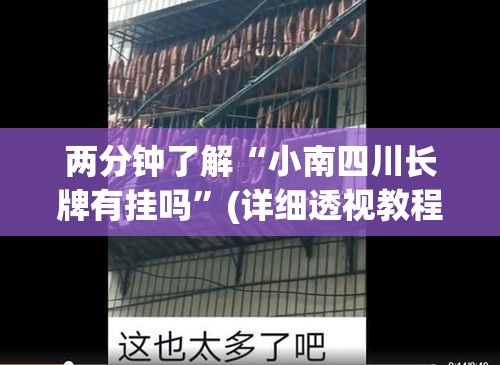 两分钟了解“小南四川长牌有挂吗”(详细透视教程)-