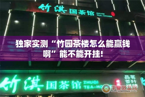 独家实测“竹园茶楼怎么能赢钱啊”能不能开挂!