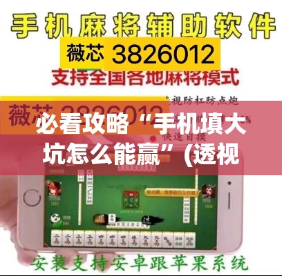必看攻略“手机填大坑怎么能赢	”(透视)其实真的有挂