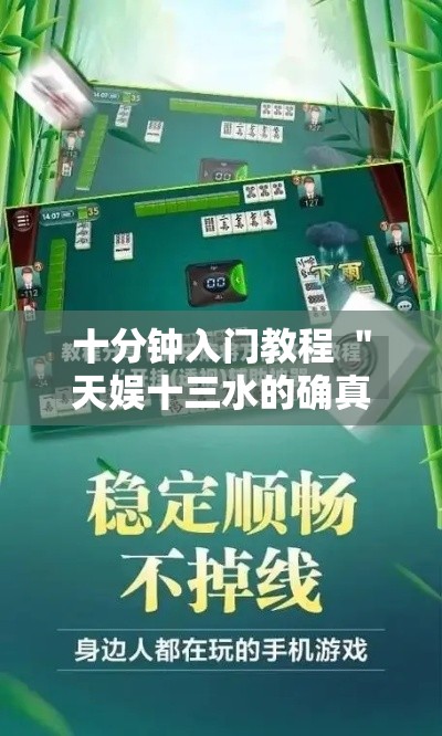 十分钟入门教程 ＂天娱十三水的确真的有辅助神器”揭秘透视辅助万能挂