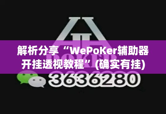解析分享“WePoKer辅助器开挂透视教程”(确实有挂)