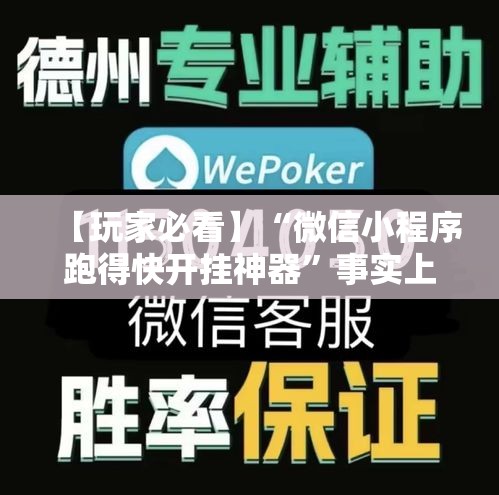 【玩家必看】“微信小程序跑得快开挂神器”事实上真的有挂