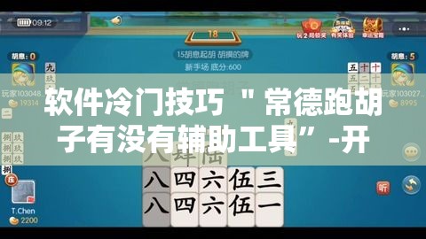 软件冷门技巧 ＂常德跑胡子有没有辅助工具”-开挂神器-包教包会